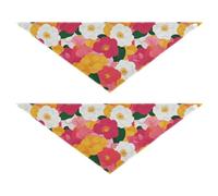 Beauty Spring Flowers Colorful Dog holiday bandanas Adjustable Pet Scarf Cute Pet Holiday Set for Dogs Cats S