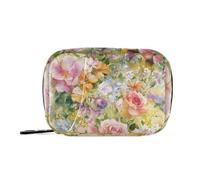 Beauty Spring Flowers District of American Beauty Rose Dragonfly and The Bee_4 Medicine Organizer Bag with Detachable Compartments Reusable Medicine Box Organizer for Purse
