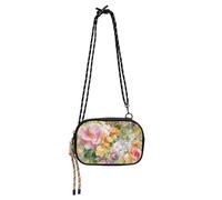 Beauty Spring Flowers District Of American Beauty Rose Dragonfly and The Bee_4 Sling Purse Crossbody Womens Fashion with Credit Card Slots Black Handbag Take a walk