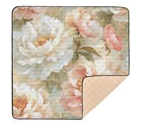 Beauty Spring Flowers Peony Large Sturdy Baby Activity Play Mat for Indoor Outdoor Washable Activity Gym Mat for Baby Toddler Infant, 50'' x 50''