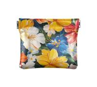 Beauty Spring Flowers Puerto Rico Flor De MAGA_75792_3 Fashion Women's Small Leather Change Purse Fancy Coin Holder for Women pequena para