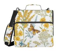 Beauty Spring Flowers South 1.5-Inch 3-Ringing Zipper Binder Organizer with Shoulder Strap & Handle Waterproof Document Organizer Bag for Middle School