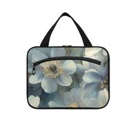 Beauty Spring Flowers South Dakota Pasque Flower hanging mens toiletry bags for traveling with hook, designer waterproof makeup case for women must haves toilet bolsa para guardar maquillaje L, beauty