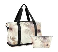 Beauty Spring Flowers South Dakota Pasque Flower Large Gym Bag Overnight Weekender Bags with Adjustable Strap for Trekking Waterproof, beauty spring flowers South Dakota Pasque flower, One Size