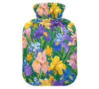 Beauty Spring Flowers Tennessee Iris_1 hot Waterbottle with Soft Cover, 2L Warmer Bag for Neck Shoulder Warmer, Neck Shoulder Warmer, bolsas de agua Caliente para Dolores