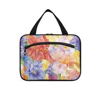 Beauty Spring Flowers Tennessee Iris Hanging Large Toiletry Bags for Women with Hook, Designer Chic Medicine Bags for Women Traveling Traveling cartera para maquillaje L