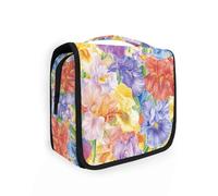 Beauty Spring Flowers Tennessee Iris Mens Travel Bag Toiletry with Hanging Hook Unisex Makeup Bag Travel