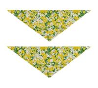 Beauty Spring Flowers Yellow Dog Bandanas Adjustable Soft Dog Scarf Cute Pet Accessories for Dogs Cats L