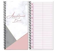 Beauty Stationery Appointment Book - Daily and Weekly Planner with Hard Cover and 70 Undated Pages - Hairdressing and Salon Client Record Organisation Essentials - Spiral Wire, Compact - 21x11cm