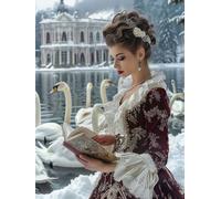 Beauty swan Diamond Art Kits for Adults, 5D Full Drill Crystal Diamond Painting Complete Set, Cross Stitch Mosaic Gem Art Craft for Home Wall Decor 14x20 in, Modern Adult Crafts Relaxing Gifts 0j-652