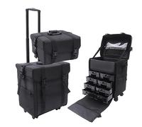 Beauty Trolley Case 44 * 35 * 71.5cm - 2 in 1 Portable Makeup Case with Drawers, Wheels & Nylon Fabric - Large Cosmetic Organizer Bag for Hairdressing - Ideal for Artists and Travel