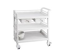 Beauty Trolley on Wheels 3 Tier Storage Trolley with Drawer Plastic Beauty Trolleys Rolling Utility Cart Craft Load 330lbs, 360° Rotate Silent Wheels