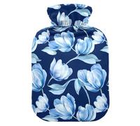 Beauty Tulips Royal Blue Hot Waterbottle with Soft Cover, 1L Hot Compresses for The Body for Pain Relief