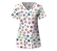 Beauty Tunics for Women UK Utility Shirt V Neck Tunic Uniform Mock Wrap Workwear Ladies Scrubs Health Care Uniforms for Women Doctors Graphic Utility Shirt Beauty Tunic Office for Career Day