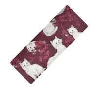 Beauty Turkish Angoracats Burgundy printed non toxic yoga mat natural rubber non slip,Thick 1 mm with yoga mat bag tapete para ejercicio 71x26 inches for men