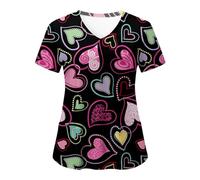 Beauty Uniforms Nursing Beauty Tunic Work Tunics Mock Wrap Nurses Top Healthcare Tunics Uniforms Women UK Beauty Salon Valentine's V Neck Dog Grooming Workwear Healthcare Tunic Uniform Black