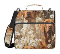 Beauty Vizsla Dogs White 1.5-Inch 3-Ringing Office Binder Organizer with Shoulder Strap Laege Capacity Document Organizer Bag for Middle School