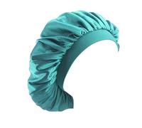 beauty YFJH Soft Satin Silk Salon Bonnet Night Sleeping Wide Band Hat Hair Loss Cap for Women, Turquoise, One Size