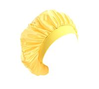 beauty YFJH Soft Satin Silk Salon Bonnet Night Sleeping Wide Band Hat Hair Loss Cap for Women, Yellow, One Size