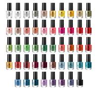 Beauty4Britain Nail Polish Varnish Set 48 Modern Colours + 2 Nail Art Sticker Sets + 2 Display Boxes