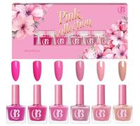 Beauty4Britain Pink Nail Polish Set Pastel 6pcs Quick-Dry Long-Lasting Gift Set