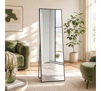 Beauty4U Full Length Mirror 150x50cm, Black | Free Standing, Hanging or Leaning, Rectangle Large Floor Mirror with Aluminum Alloy Frame for Living Room or Bedroom