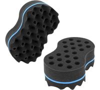 Beauty7 Double Sided Magic Foam Sponge Hair Coils Curly Wave Brush for Afro / Twist Look - Locking Gel for Salon
