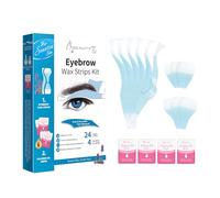 Beauty7 Men‘s Eyebrow Waxing Strips for Sensitive Skin, 24 Strips with 4 Post Wax Calming Oils Wips, Low Irritation and Quick Hair Removal Facial Gentle Formula Wax Strips Men