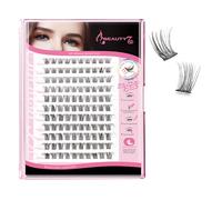 Beauty7 Pre-glue Eyelash 110pcs DIY Lash Clusters Self Adhesive 8MM-16MM D Curl Eyelashes Press On Self Stick Lashes Reusable Self-adhesive Eyelash Clusters 1 Step Lashes Pre Glued Cluster Lashes