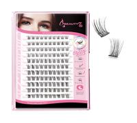 Beauty7 Pre Glued Cluster Lash 110pcs DIY Eyelash Self Adhesive 8MM-16MM D Curl Eyelashes Press On Stick Lashes Reusable Self-adhesive Eyelash Clusters 1 Step Pre Glued Lashes Cluster