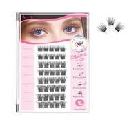 Beauty7 Self Adhesive Eyelashes 40pcs Lash Clusters Pre Glued Eyelashes Press On Self Stick Lashes Reusable Self-adhesive Eyelash Clusters 1 Step Lashes Pre Glued Cluster Lashes (Dense Fan)