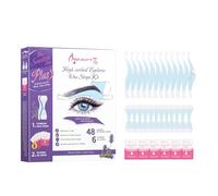 Beauty7 Sensitive Eyebrow Waxing Strips, Form High-arched Eyebrow Strips Pre-cut for Face, Quick Hair Removal Facial with 48 Eyebrow Strips with 6 Cleaner Oil Wipes