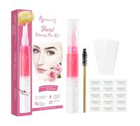 Beauty7 Wax Pen Precision Wand Natural Vegan Sticky Formula, Facial Hairs Remover, Includes 5g Wax Pen, 20 Reusable Cotton Strips, 15 Wipes After Hair Removal