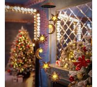 Beautyard Solar Wind Chimes for Outdoor Lights Sun Moon Star Mom Wife Hanging Decor Outdoor Sympathy Wind Chimes for Garden Patio Balcony Birthday Womens Gifts