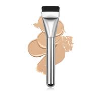 BEAUTYFACTOR Flat Foundation Brush,Korean Makeup Brush Spatula Facial Brush for Liquid Foundation,Premium Face Makeup Brush for Blending Cream (Silver)