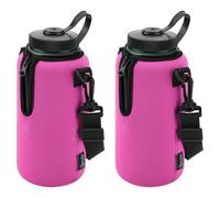 Beautyflier 2pcs Neoprene Sleeve for Nalgene Water Bottles, Compatible with Nalgene 32 oz Wide Mouth Water Bottles, Prevents Condensation, Insulates Beverages Bottle Carrier for Backpack, Hiking, Gym