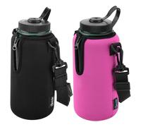 Beautyflier 2pcs Neoprene Sleeve for Nalgene Water Bottles, Compatible with Nalgene 32 oz Wide Mouth Water Bottles, Prevents Condensation, Insulates Beverages Bottle Carrier for Backpack, Hiking, Gym