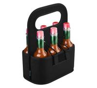 Beautyflier 6-bottle Carrier for Hot Sauce Bottles, Holds Standard 5oz Bottles, Condiment Holder for Oil, Sauces, Vodka, Ketchup, Tabasco, Honey for the Hot Sauce Lover Fan, Hot Sauce Not Included