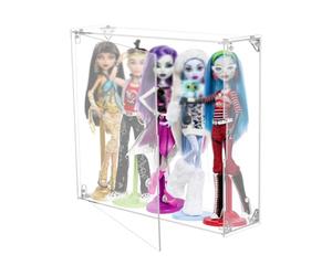 Beautyflier Acrylic Display Case for Monster High Doll, Wall Mounted or Desktop Dustproof Display Box for Monster High Booriginal Creeproduction Doll, Showcase for Up to 5 Dolls (Case Only)