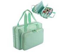 Beautyflier Carrying Case Compatible with Barbie Dolls 12-Inch, Portable Organizer Storage Bag Holds up to 6 Dolls, Toy Doll Storage Box, Multiple Pockets for Accessories, Bag Only (Light Green)