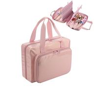 Beautyflier Carrying Case Compatible with Barbie Dolls 12-Inch, Portable Organizer Storage Bag Holds up to 6 Dolls, Toy Doll Storage Box, Multiple Pockets for Accessories, Bag Only (Pink)