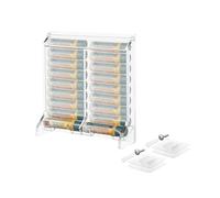 Beautyflier Clear Acrylic Lip Balm Dispenser, Organizer Holder for Lip Balm, Stackable Containers Freestanding Counter Display Stand for Lipsticks, Glosses, Lip Balm (Holder Only)