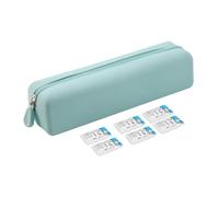 Beautyflier Disposable Daily Contact Lens Case, Travel Compact Storage Bag for All Brands Daily Lens, Water-Resistant Silicone Organizer Case, Storage Up to 40 Lenses (Light Blue)