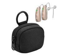 Beautyflier Hearing Aid Protective Case Pocket Size, Hearing Amplifier Soft Earphone Pouch for Personal Sound Amplifier, Earphones, Earbuds, Earpieces, SD Memory Card, Camera Chips, Case Only (Black)