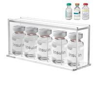 Beautyflier Insulin Vial Storage Box, 5 Slots Diabetic Insulin Vial Case for Fridge, Fits Standard 10ml U-100 Vials, Daily Use Space Saving (Case Only)