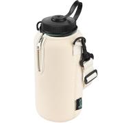 Beautyflier Neoprene Water Bottle Sleeve Insulator Cooler, Compatible with Nalgene Water Bottle 32 OZ, with Adjustable Shoulder Strap for Hydro Flask Wide Mouth Bottle 32oz, etc. (Beige)