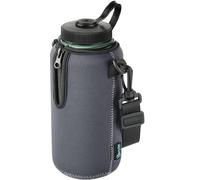 Beautyflier Neoprene Water Bottle Sleeve Insulator Cooler, Compatible with Nalgene Water Bottle 32 OZ, with Adjustable Shoulder Strap for Hydro Flask Wide Mouth Bottle 32oz, etc. (Gray)