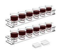 Beautyflier Pack of 2 Acrylic Shot Glass Holder, Shot Glass Serving Tray for Bar, Restaurant, Party, Family Gathering (Shot Glasses Not Included)