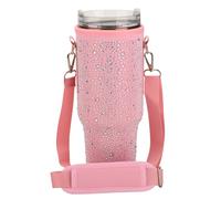 Beautyflier Water Bottle Carrier Bag for 40oz Insulated Stainless Steel Cup, Neoprene Insulated Sleeves Idea for 40oz Tumbler Cup with Handle for Hiking Travelling Camping, Sleeve Only (Pink)