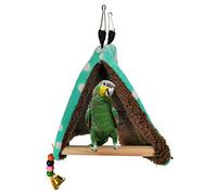 beautyhe Warm Parrot Cage Bird Nest Hanging Bird House Bird Nest Hanging Budgie Toys Bird Supplies Ferret Hammocks Birds Plush Hammock Winter Bird Bed green
